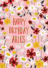 Happy Birthday Aries Floral Zodiac Card created by Marie Wilkinson