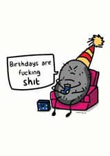 Funny and rude birthday card created by Swearing Sid