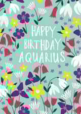 Happy Birthday Aquarius Floral Zodiac Card created by Marie Wilkinson