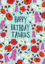 Happy Birthday Taurus Floral Zodiac Card created by Marie Wilkinson