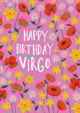 Happy Birthday Virgo Floral Zodiac Card created by Marie Wilkinson