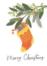 Christmas sock on the mistletoe created by Anna Netsvetaeva