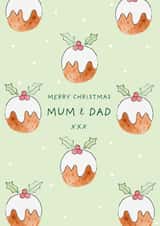 Cute Christmas Pudding Mum and Dad Card created by Juniper and Rose Studio