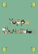 Christmas Dogs design card created by @hairheadsart