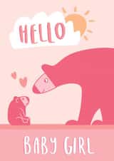 Hello Baby Girl Bear Card created by Big Pencil Prints