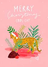 Cool Cat Cheetah Merry Christmas Card created by Nicola Scott