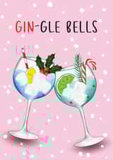 Gin-gle Bells Gin Cocktail Glasses Christmas Card created by Amy Florence Design