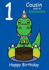 Roarsome Cousin 1st Birthday Card created by @Cupsie's Creations
