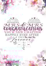 Mrs & Mrs Wedding Card - your new chapter created by rdlinnovation
