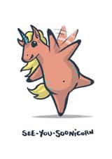 See you soon unicorn greetings card created by Toonicorns