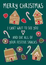 Mum and Dad - Parents - Family Home - Gingerbread Houses - Cute - Cheeky - Snacks - Christmas Snacks - Christmas Card created by Jennie Moore