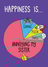 Annoying Sister birthday card created by Eskimo Kiss Designs