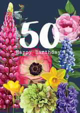 Fabulous Floral 50th Birthday Card created by Sarah Kelleher