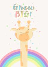 A cute color birthday card for a child to grow big and strong created by da_natasha_art