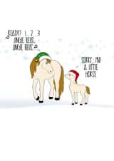 Joke Christmas Card - Sorry, I'm a little horse! created by That Card Shop