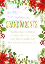 Traditional Poinsettia Christmas Card for Grandparents created by PMPrinted
