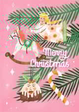 Cute christmas tree pink card created by Katie Brookes