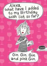 Birthday Gin wish list created by Aimee Beaven