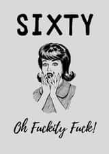 Funny Shocked Retro Lady 60th Birthday Card For Women, Mum, Friend created by BritWit