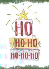 Ho ho ho! Christmas tree, gifts and garland with light bulbs. created by Olga Kru