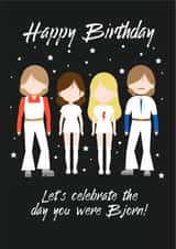 Birthday ABBA pun card created by Betty Kitten