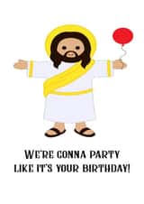 Funny, cheeky Jesus Christmas Card created by Nancy Walsh