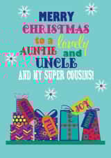 auntie and uncle christmas card created by Melmade Stationery