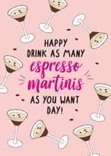 Fun Birthday Card - Espresso Martini - Cocktails created by Lucy Marie Design
