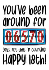 18th Birthday Days Counter Card created by TeePee Creations