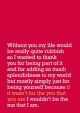 Friendship Card : 'The You That You Are' - For Friends, Family, Parents.... created by The Right Lines