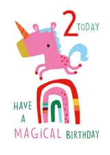 Unicorn 2nd birthday card created by Dawn Machell