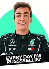 Formula 1 George Russell Mercedes Greeting Card created by Cody's Cards