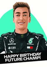 George Russell Mercedes Formula 1 Birthday Card created by Cody's Cards