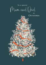 Pretty - Traditional - Parents - To A Special Mum and Dad at Christmas - Festive - Christmas Tree - Christmas Card created by Rebecca Prinn