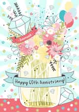 Pretty Diamond Anniversary Card - 60 Years - Happy 60th Anniversary created by Little Silverleaf