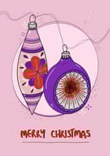 Merry Christmas Vintage Bauble card created by Doodling Bec