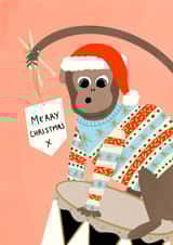 Cheeky Monkey Christmas Card created by LittleTalesByGem