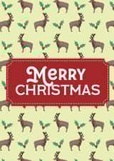 Merry Christmas Deer & Holly created by olliebrownillustration