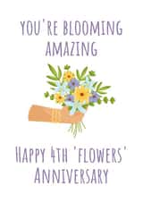 Fourth Anniversary - You're Blooming Amazing - Flowers created by A Bee's Designs