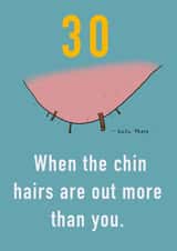 Happy 30th Birthday chin hairs card created by Childish Ramblings