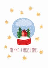 Cute snow globe Christmas card created by Natalia Ryapolova