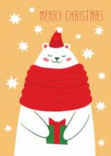 A cute polar bear Christmas card created by Natalia Ryapolova