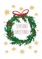 Cute holly wreath Christmas card created by Natalia Ryapolova