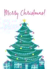 Bright Christmas Tree Merry Christmas Card created by Inky Acorn Designs