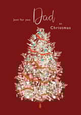 Just For You Dad At Christmas - Traditional - Classic - Red Christmas Tree - Pretty - Special Dad - Christmas Card created by Rebecca Prinn