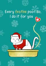 Festive Poo For You - Santa Cat Christmas card created by Tessa Cheung