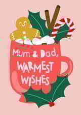 Christmas Card for mum and dad: Warmest Wishes created by Zoe Spry