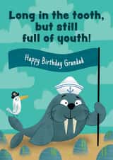 Long in the tooth, but still full of youth! Walrus Grandad Birthday Card. created by Hannah Jayne Lewin
