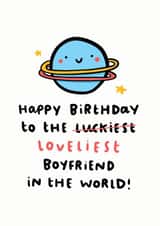 Luckiest Boyfriend Birthday Card created by Arrow Gift Co