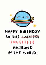 Luckiest Husband Birthday Card created by Arrow Gift Co